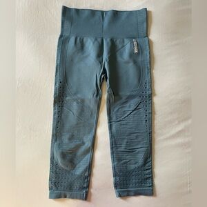 Gymshark Energy Seamless Leggings Blue Laser Cut Workout Pants Size M